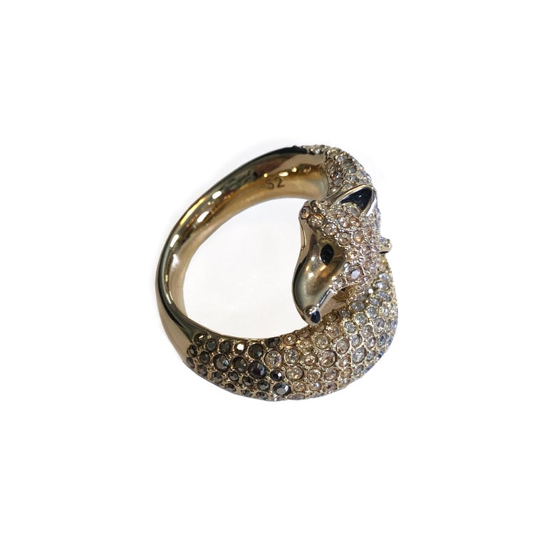 Swarovski - March Fox Ring - Fox's Head + Tail - NEW Complete With Box +  Bag For Sale at 1stDibs