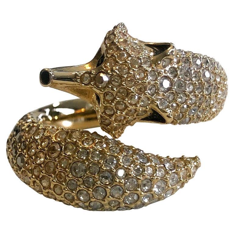 breng de actie Kort geleden Beyond Swarovski - March Fox Ring - Fox's Head + Tail - NEW Complete With Box +  Bag For Sale at 1stDibs