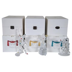 Swarovski Masquerade Set 1999 Pierrot 2000 Columbine 2001 Harlequin w COA Box