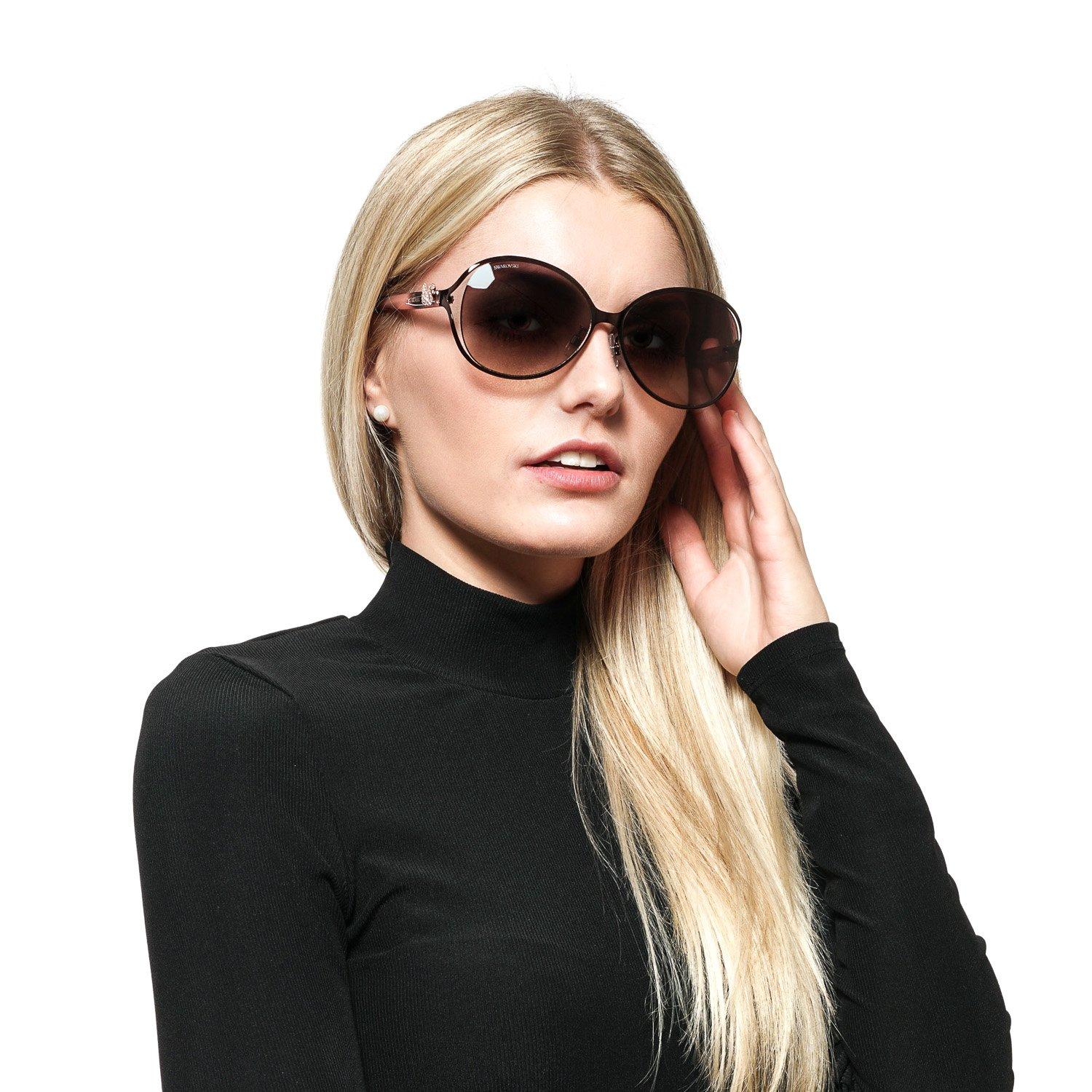 Swarovski Mint Women Brown Sunglasses SK0241-K 6045F 60-15-150 mm In Excellent Condition In Rome, Rome