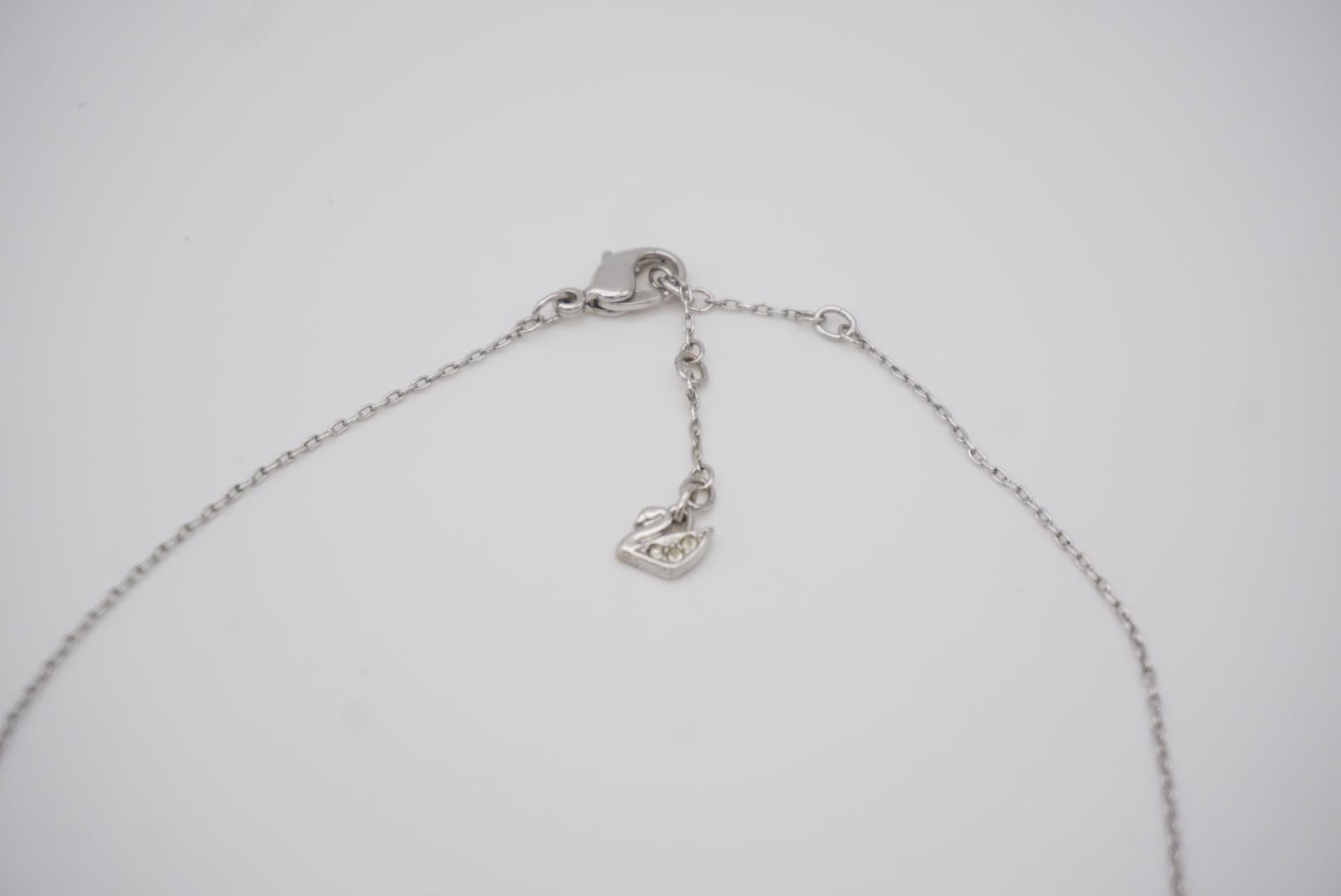 Swarovski Nine 9 Hearts Love Clear Crystal Statement Silver Pendant Necklace For Sale 3