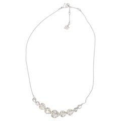 Swarovski Nine 9 Herze Love Clear Crystal Statement Silber Anhänger Halskette