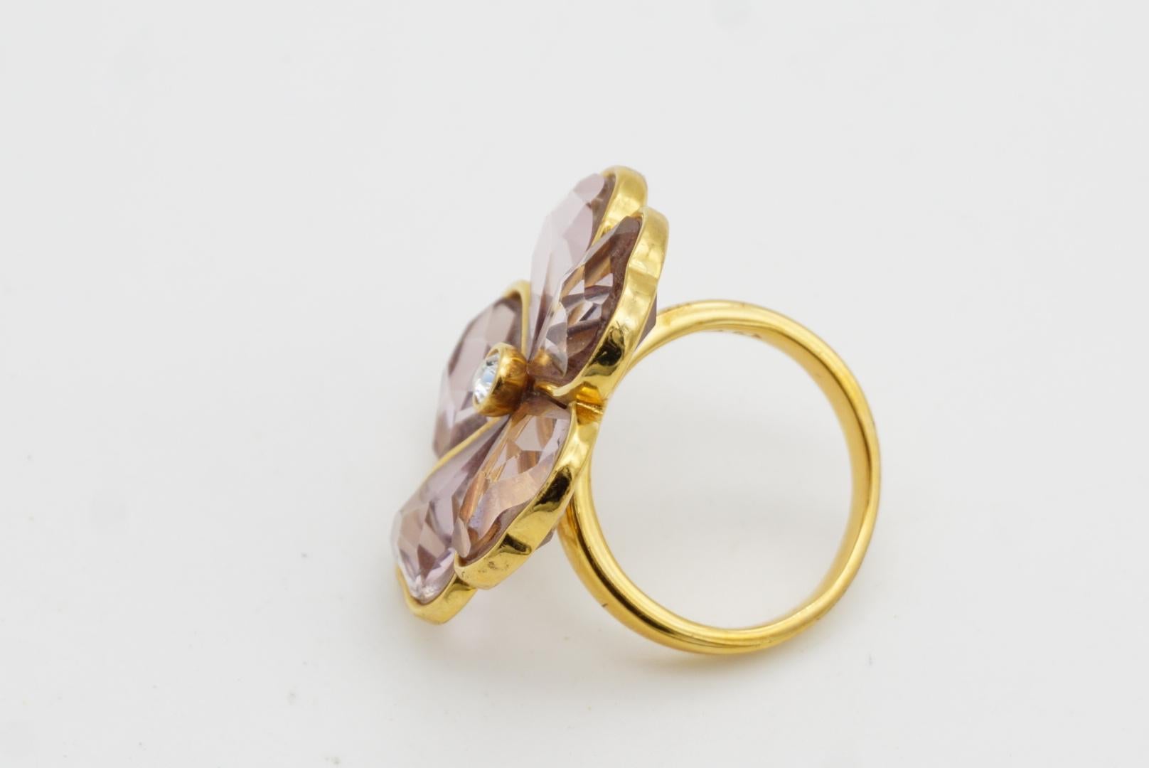 Swarovski Nirvana Cocktail Anillo Halo Flor Corazón Cristal Rosa Claro, Talla 55 en venta 6
