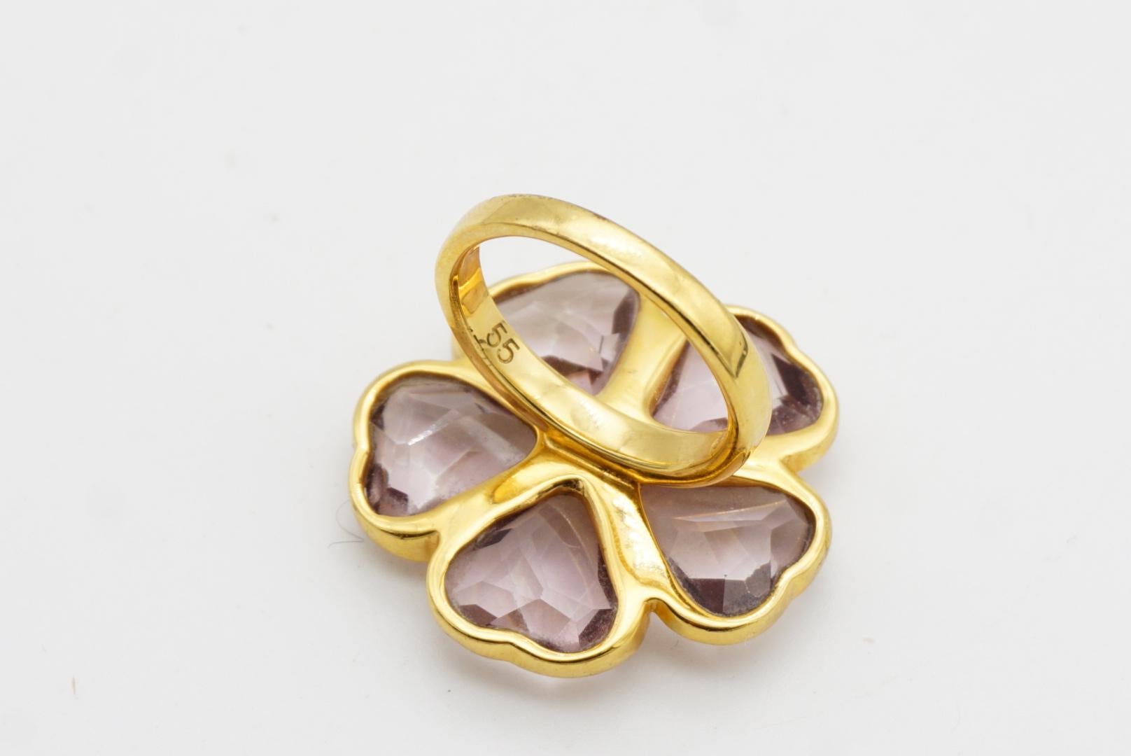 Swarovski Nirvana Cocktail Anillo Halo Flor Corazón Cristal Rosa Claro, Talla 55 en venta 7