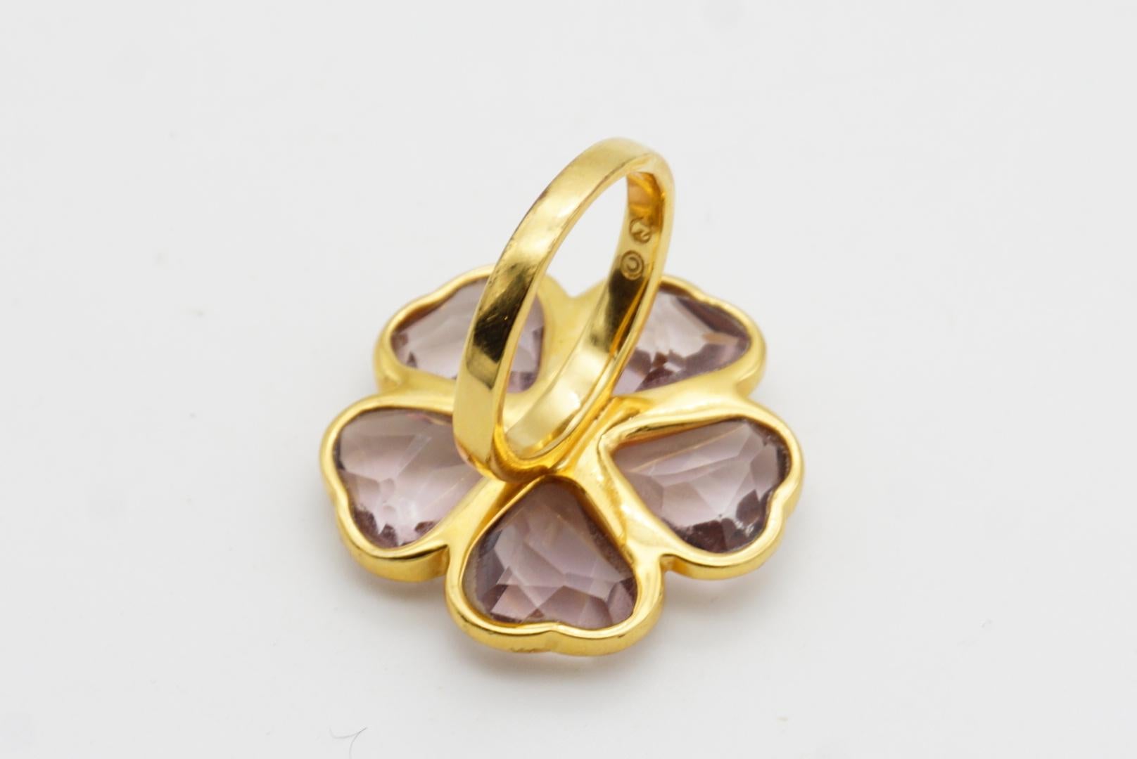 Swarovski Nirvana Cocktail Anillo Halo Flor Corazón Cristal Rosa Claro, Talla 55 en venta 8
