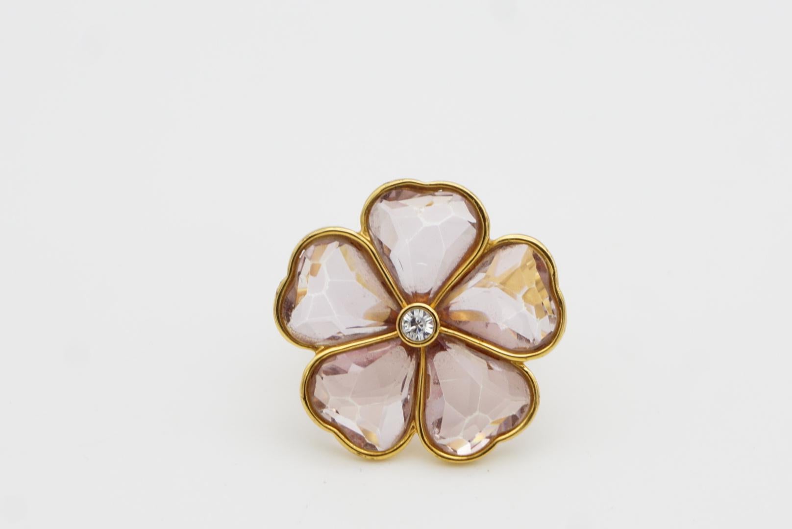 Swarovski Nirvana Cocktail Anillo Halo Flor Corazón Cristal Rosa Claro, Talla 55 en venta 4