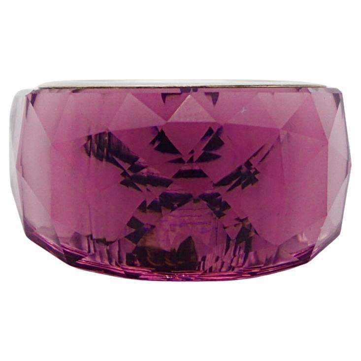 Swarovski Nirvana Cocktail Fully Cut Purple Petite Small Ring, Silver Plated, 52 For Sale