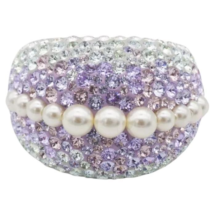 Swarovski Nirvana Fully Cut Lilac Purple Crystals Glitter White Pearls Chunky Ring, Silver plated, Size 52

Very excellent condition. Come with original box. 100% genuine. Rare to find.

Glamorous lilac crystals and faux pearls have been exquisitely