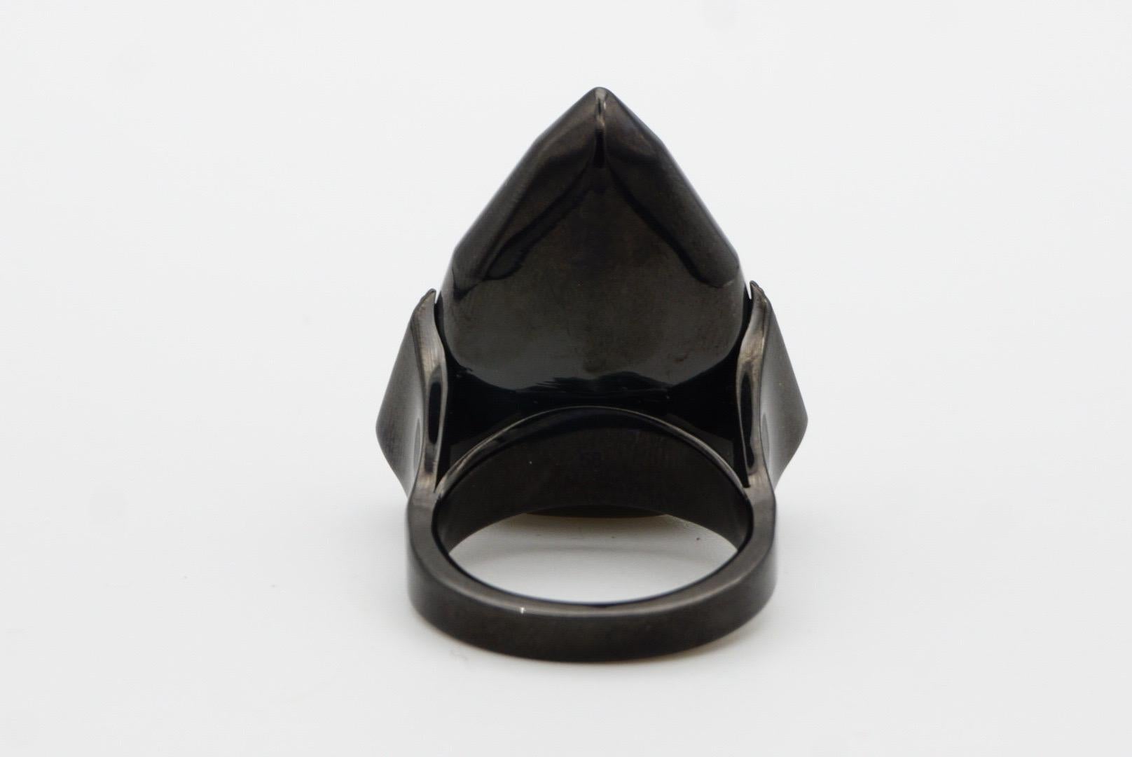 Swarovski Nirvana Triangle Crystals Black Curiosa Cocktail Ring, Size 58, UK Q 7