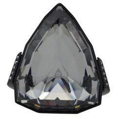 Swarovski Nirvana Triangle Crystals Black Curiosa Cocktail Ring, Size 58, UK Q
