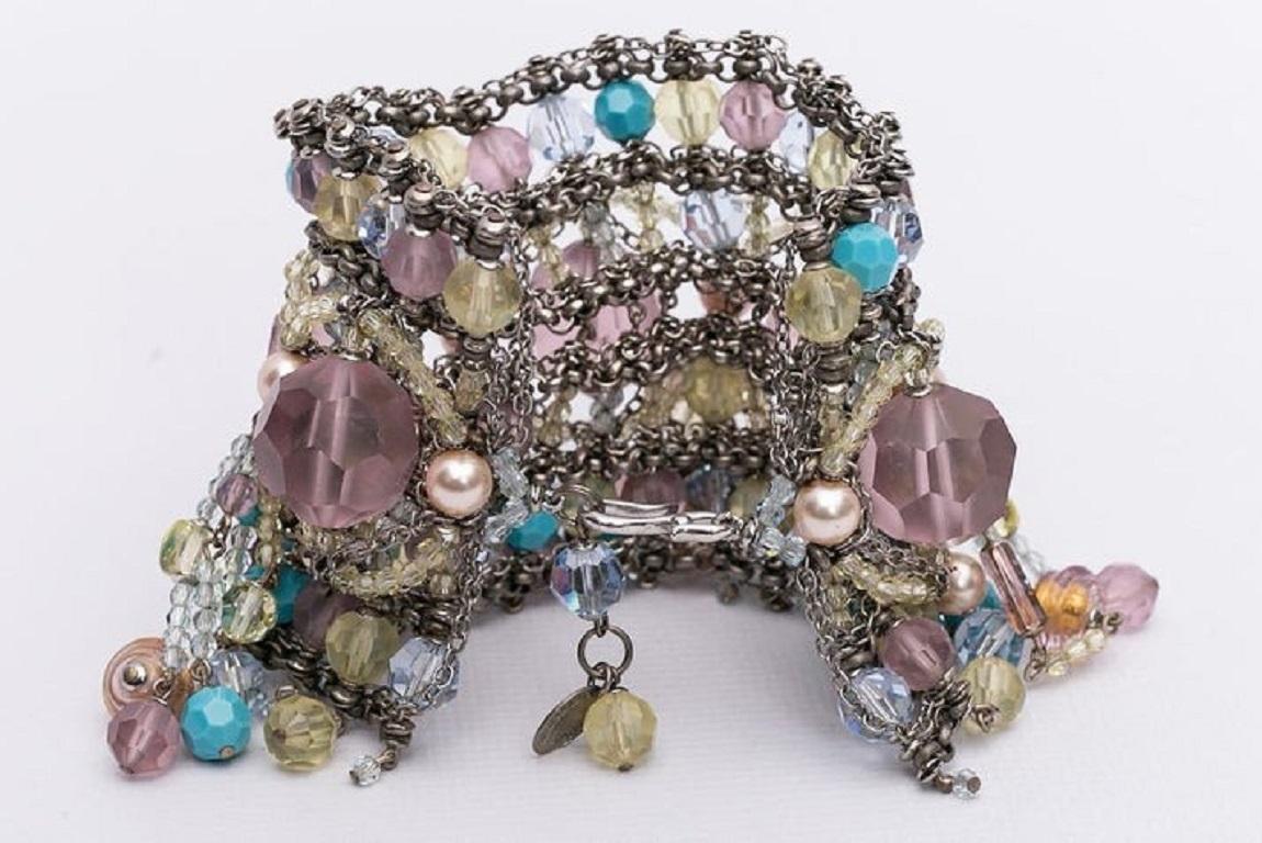 Women's Swarovski Pearl Silvery Metal Bracelet For Sale