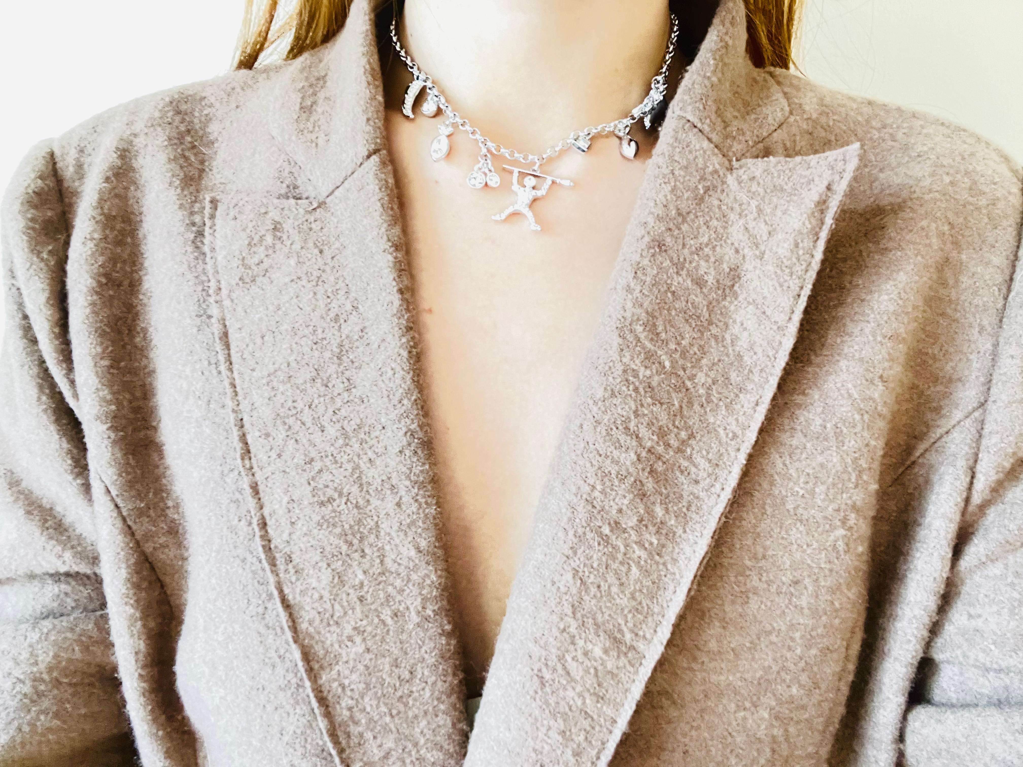 da uomo o donna Swarovski Polar Bestiary Charms Bezel Crystals Dichiarazione Collana girocollo in argento in vendita