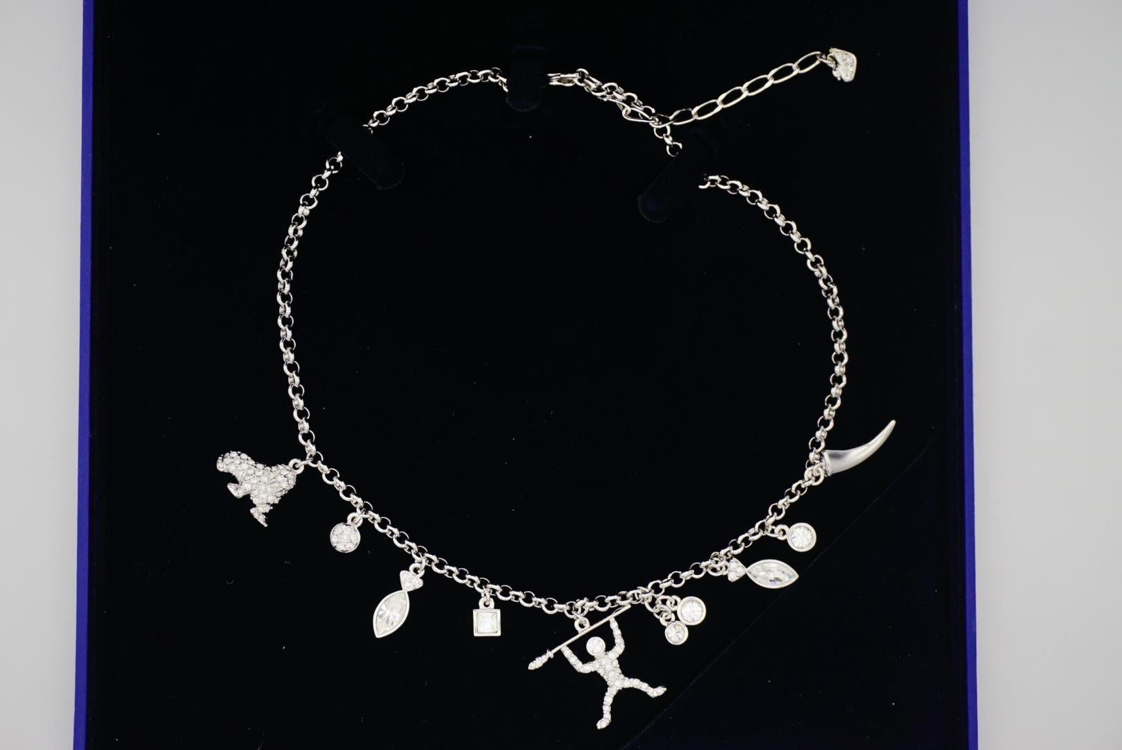 Collar gargantilla de plata con cristales biselados Swarovski Polar Bestiary Charms en venta 3