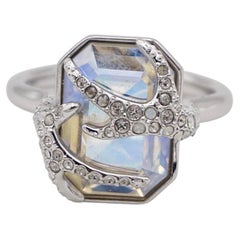 SWAROVSKI Polar Bestiary Nordic Crystals Octagon Halo Cocktail Ring, 58 P / Q