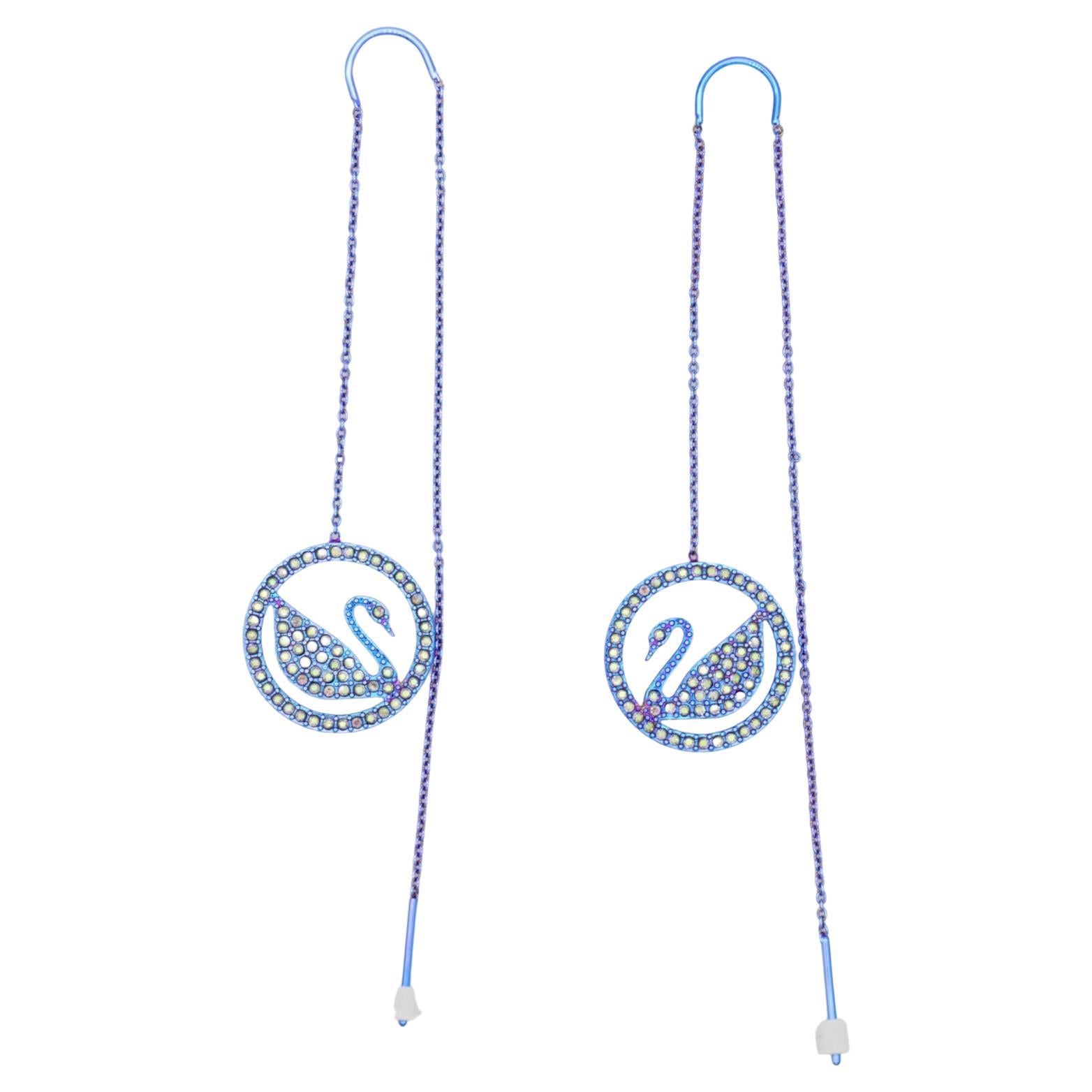 Swarovski Pop Swan Round Crystals Purple Lilac PVD Coating Pierced Earrings, Limited Edition

Brimming with modern appeal, this pair of long-length pierced earrings is beautifully balanced and unmistakably Swarovski. Combining unique