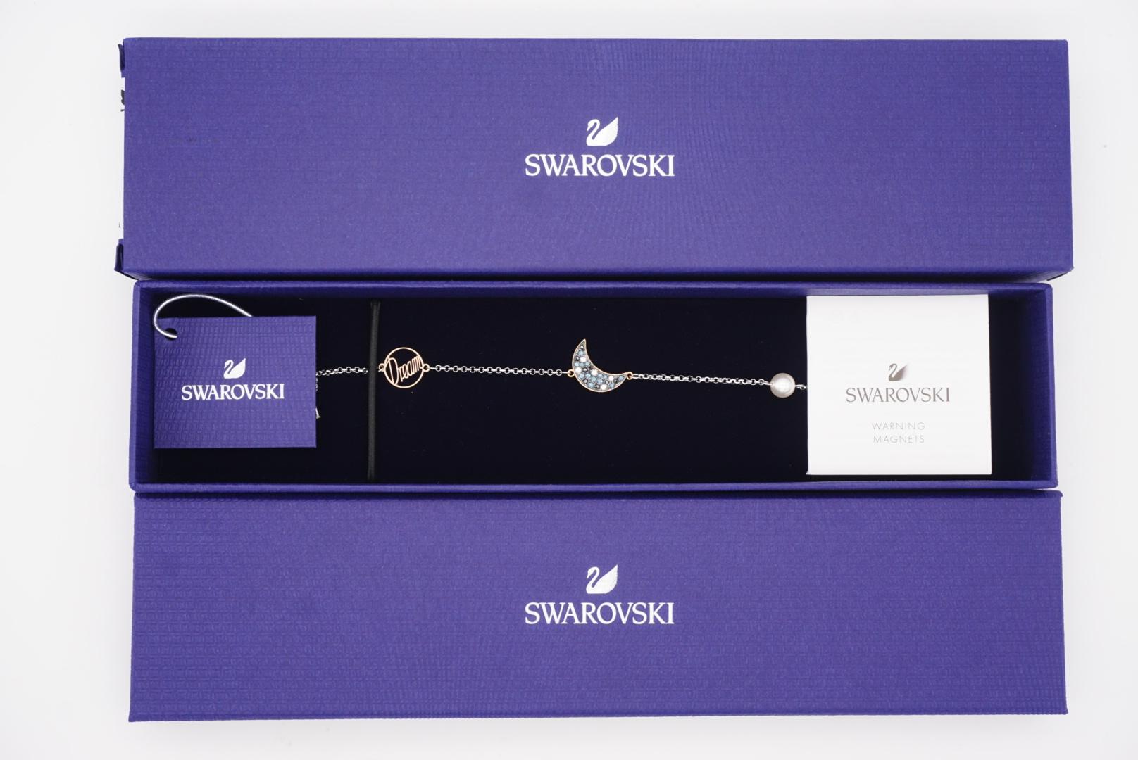 Swarovski Remix Blauer Mond Kristall Rosa Traum Weiß Perlenstrang-Armband, BNWT im Zustand „Neu“ in Wokingham, England