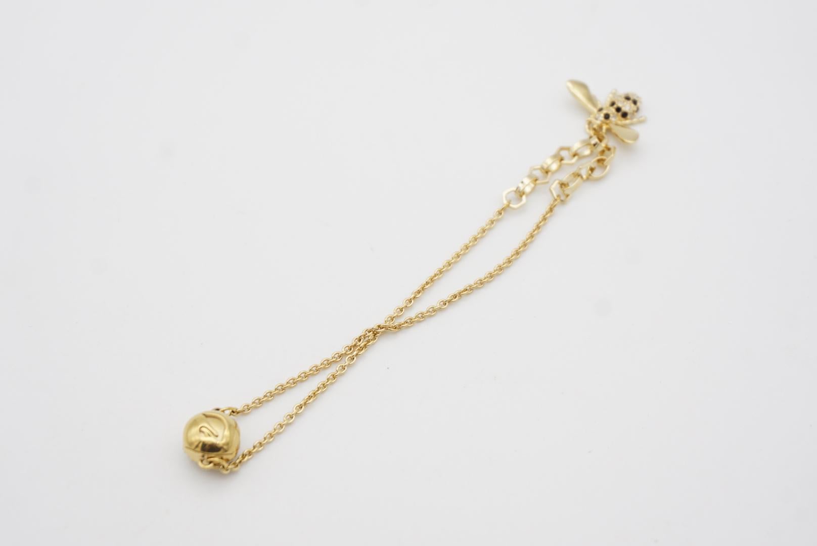 Swarovski Remix Collection Vivid Bee Pendant Charm Strand Gold Bracelet, Size L in vendita 7