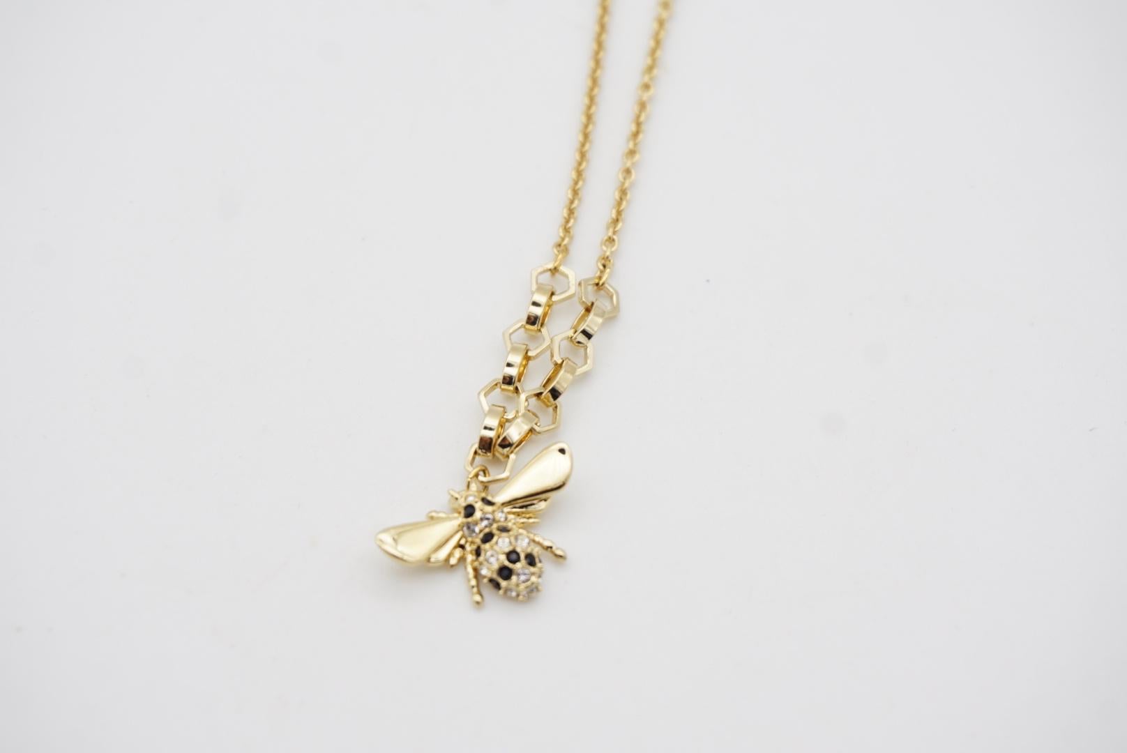 Swarovski Remix Collection Vivid Bee Pendant Charm Strand Gold Bracelet, Size L in vendita 8