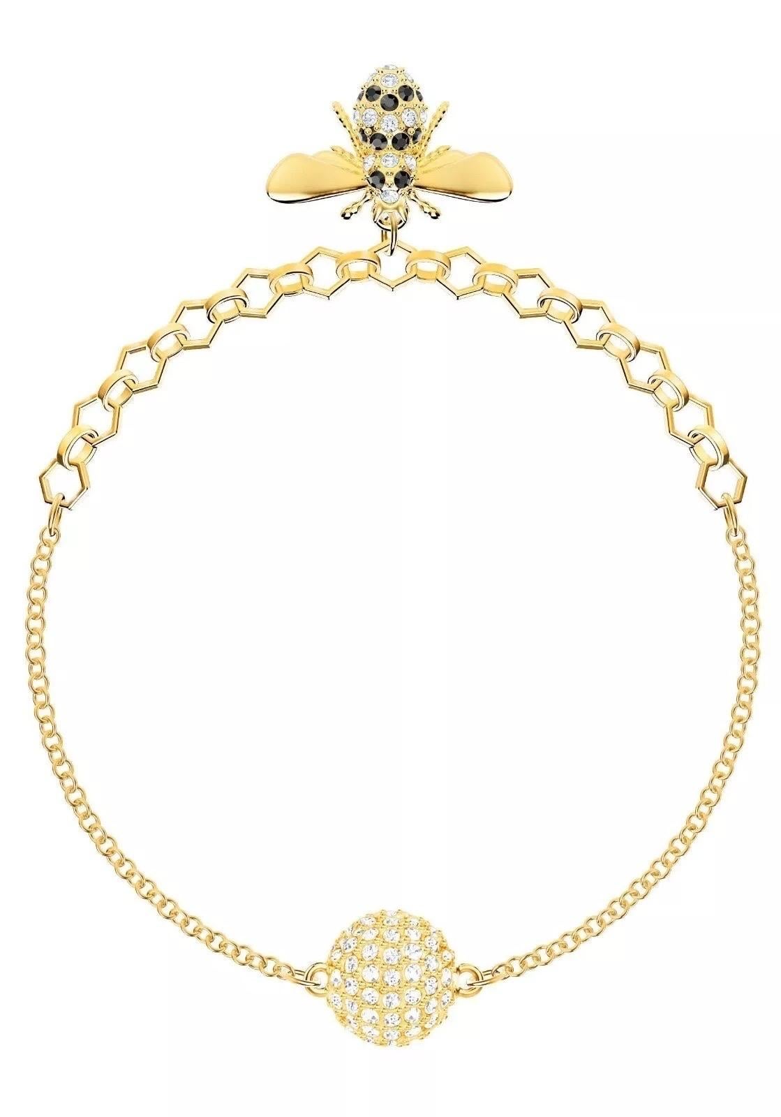Swarovski Remix Collection Vivid Bee Bracelet à breloques en or, taille M en vente 9