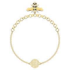 Swarovski Remix Collection Vivid Bee Bracelet à breloques en or, taille M