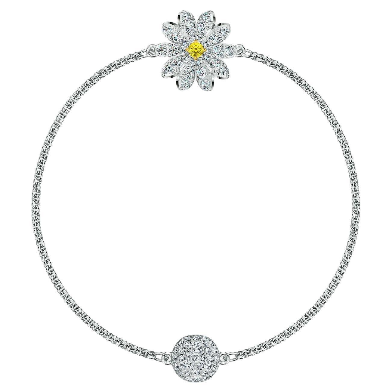 Swarovski Remix Flower Daisy Yellow Crystals Strand Bracelet Rhodium White Silver M BNWT

Tag and box with certificate, 100% Genuine. 

This elegant Swarovski Remix Collection strand is inspired by the natural beauty of daisies. It features a single