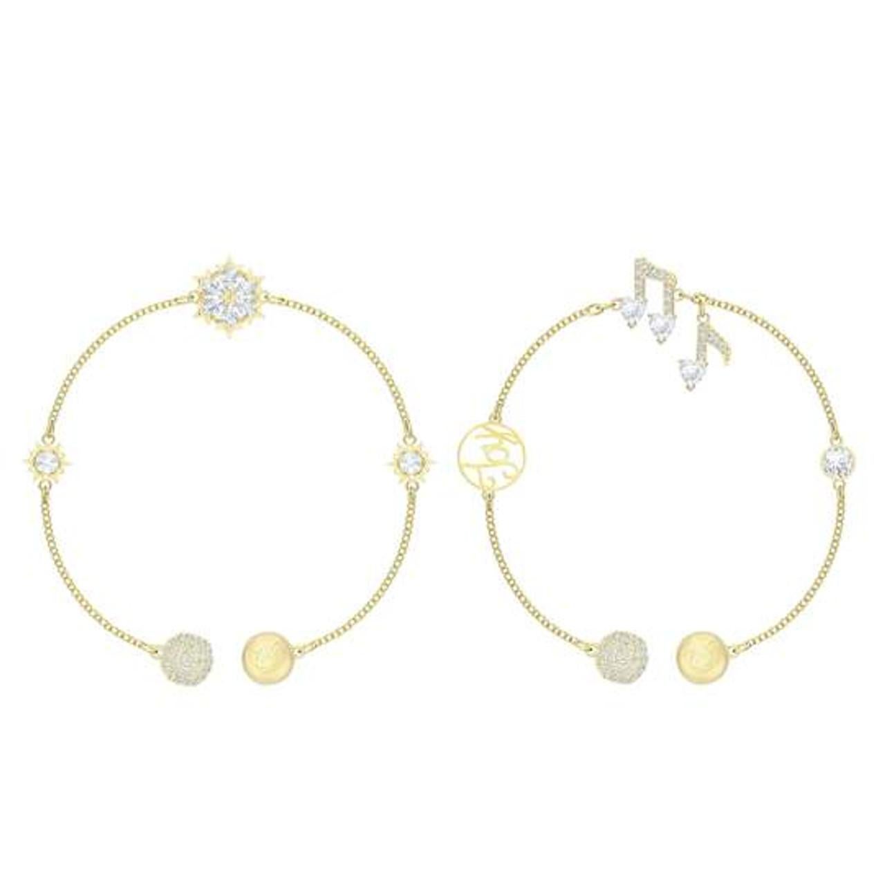 SWAROVSKI Remix - Ensemble de bracelets flocons de neige Joy Musical Notes, ton or, BNWT en vente 5