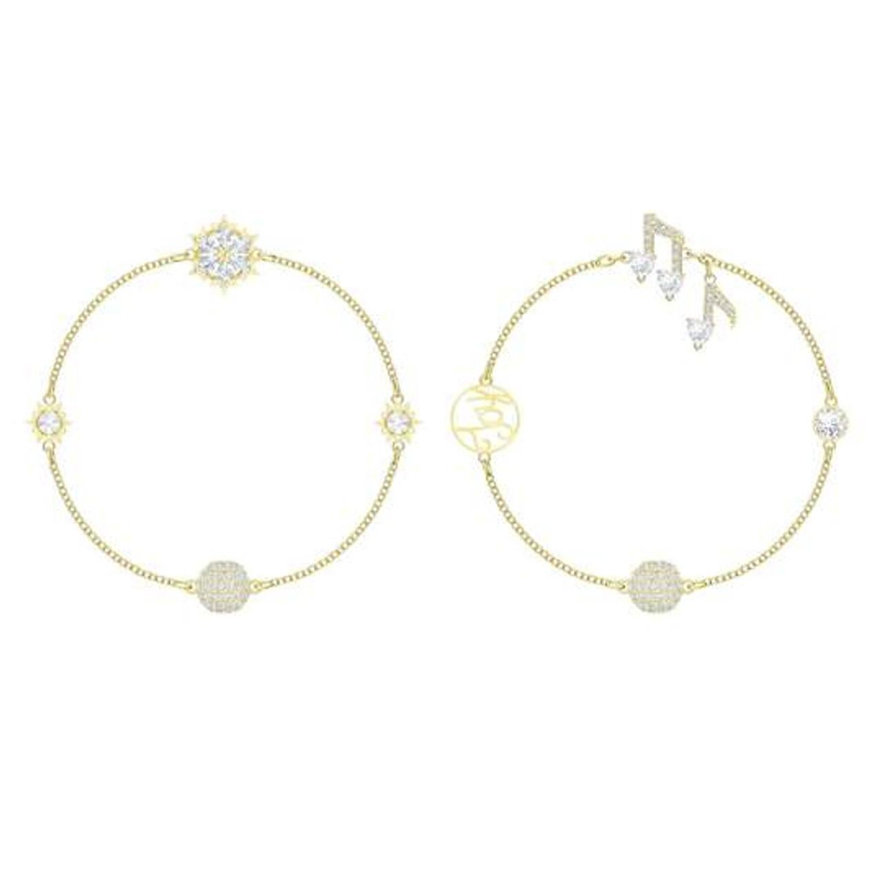 SWAROVSKI Remix - Ensemble de bracelets flocons de neige Joy Musical Notes, ton or, BNWT en vente 6