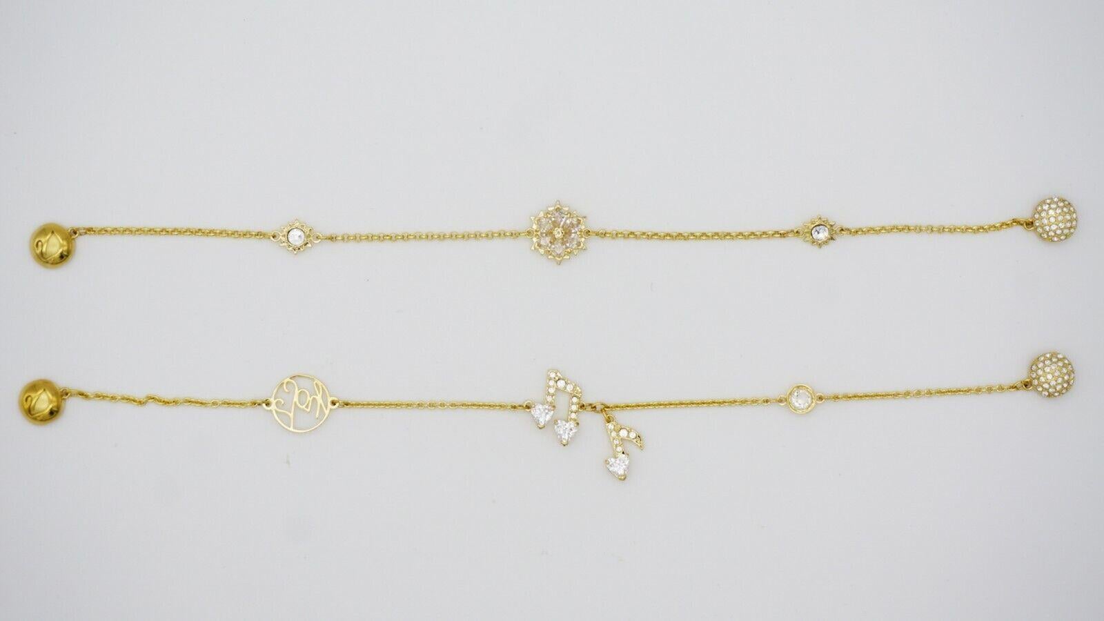 SWAROVSKI Remix - Ensemble de bracelets flocons de neige Joy Musical Notes, ton or, BNWT en vente 8