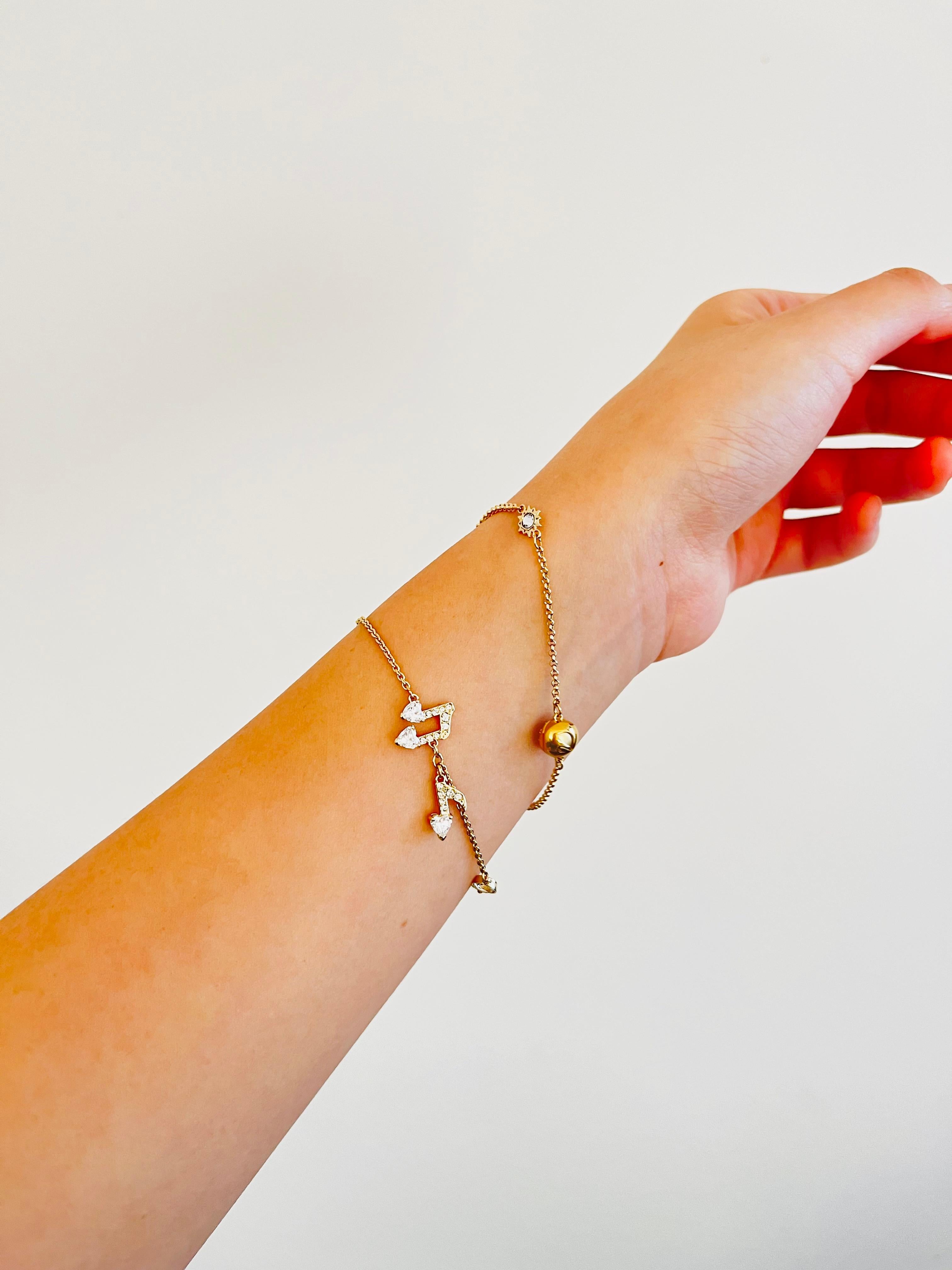 SWAROVSKI Remix - Ensemble de bracelets flocons de neige Joy Musical Notes, ton or, BNWT en vente 2