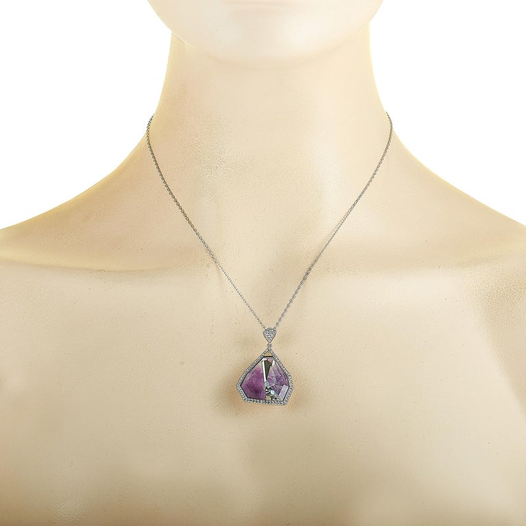 RG SMALL STONE NECKLACE PURPLE main image 1