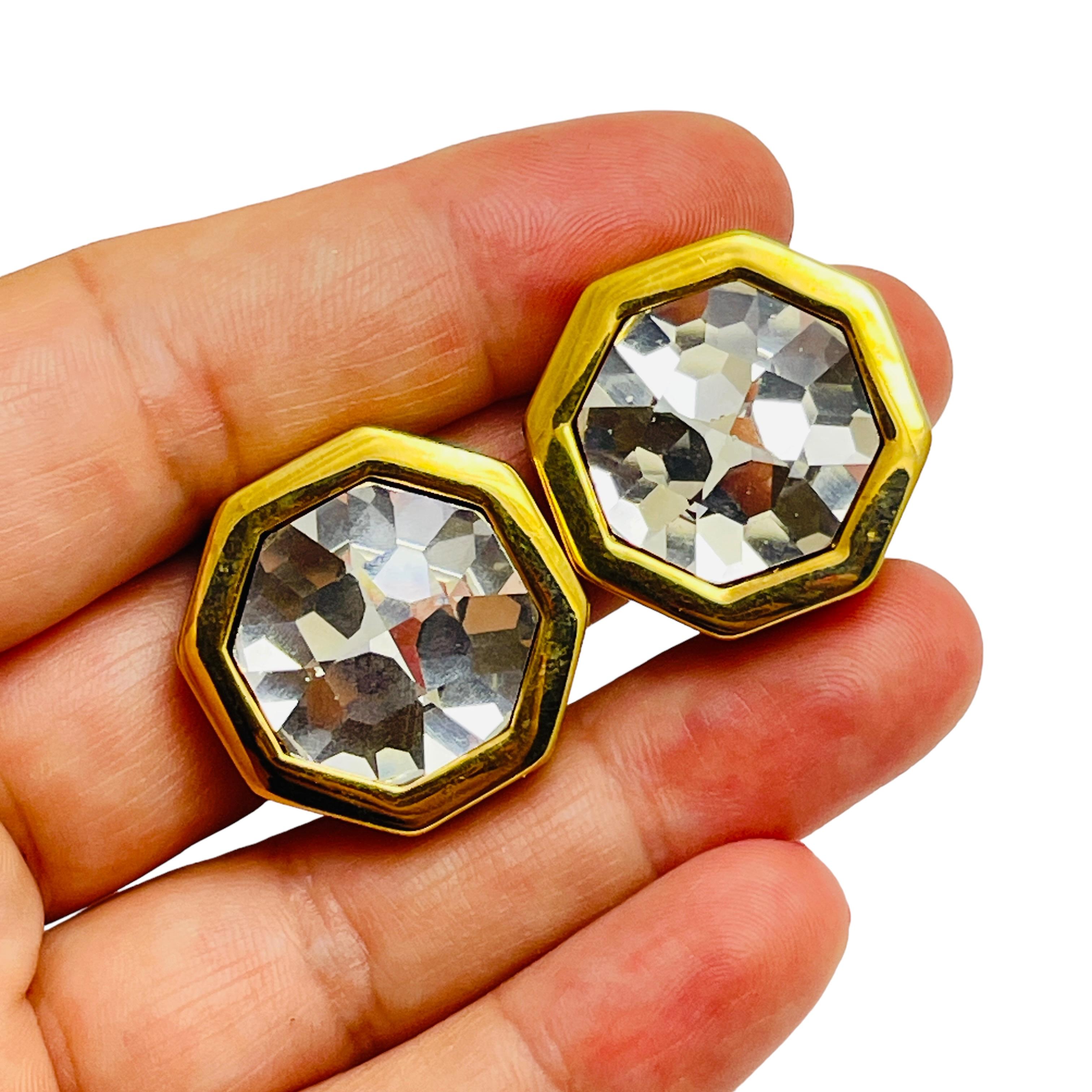 De las mujeres SWAROVSKI SAL firmada clip de cristal chapado en oro pendientes de diseño en venta