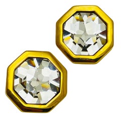 SWAROVSKI SAL signierte vergoldete Kristall-Designer-Ohrclips an Ohrringen