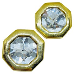 SWAROVSKI SAL signed vintae gold plated crysta designer post earrings