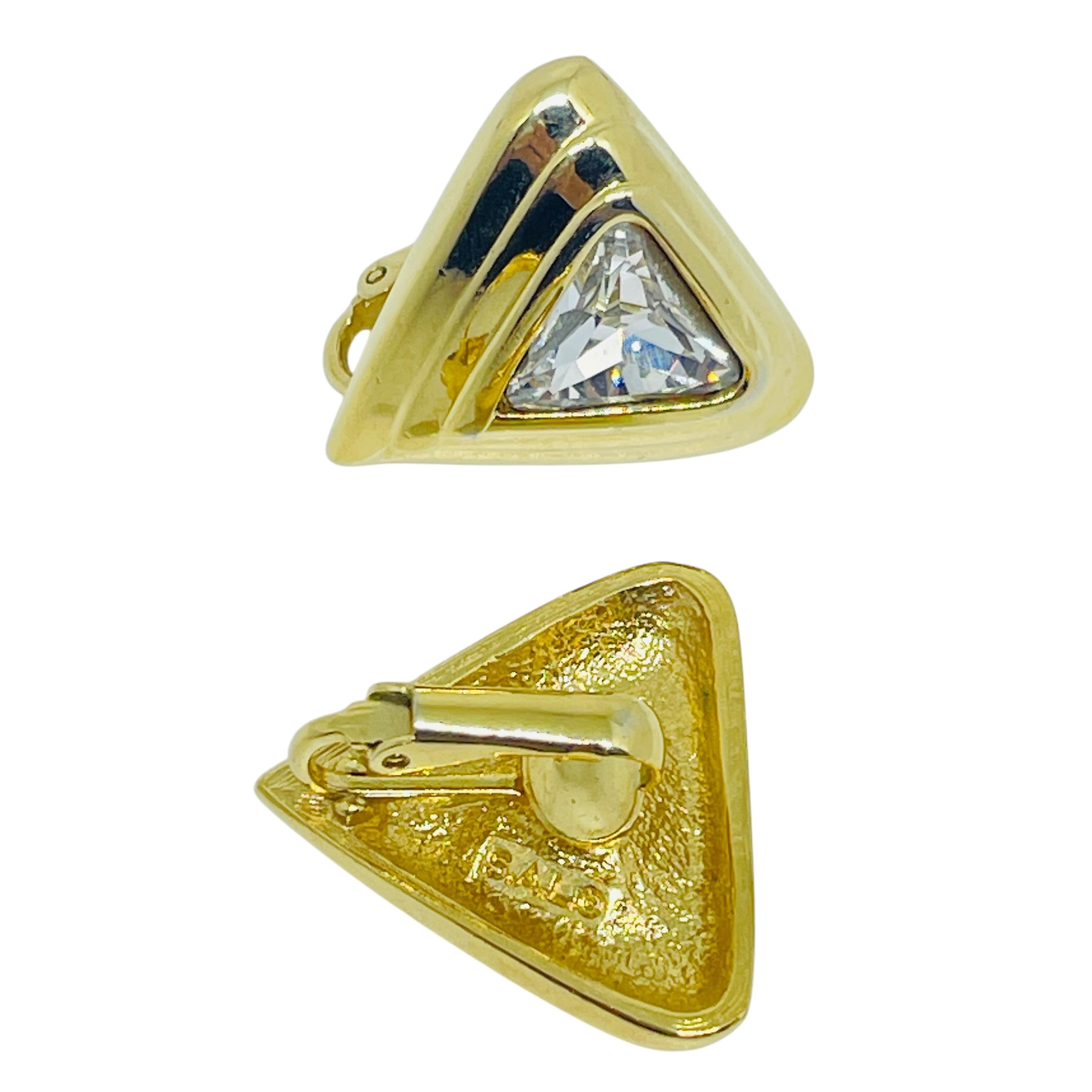 SWAROVSKI SAL signiert Vintage vergoldet Kristall Designer Clip auf Ohrringe im Zustand „Gut“ im Angebot in Palos Hills, IL