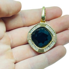 SWAROVSKI SAL firmado vintage chapado en oro collar de cristal potenciador colgante