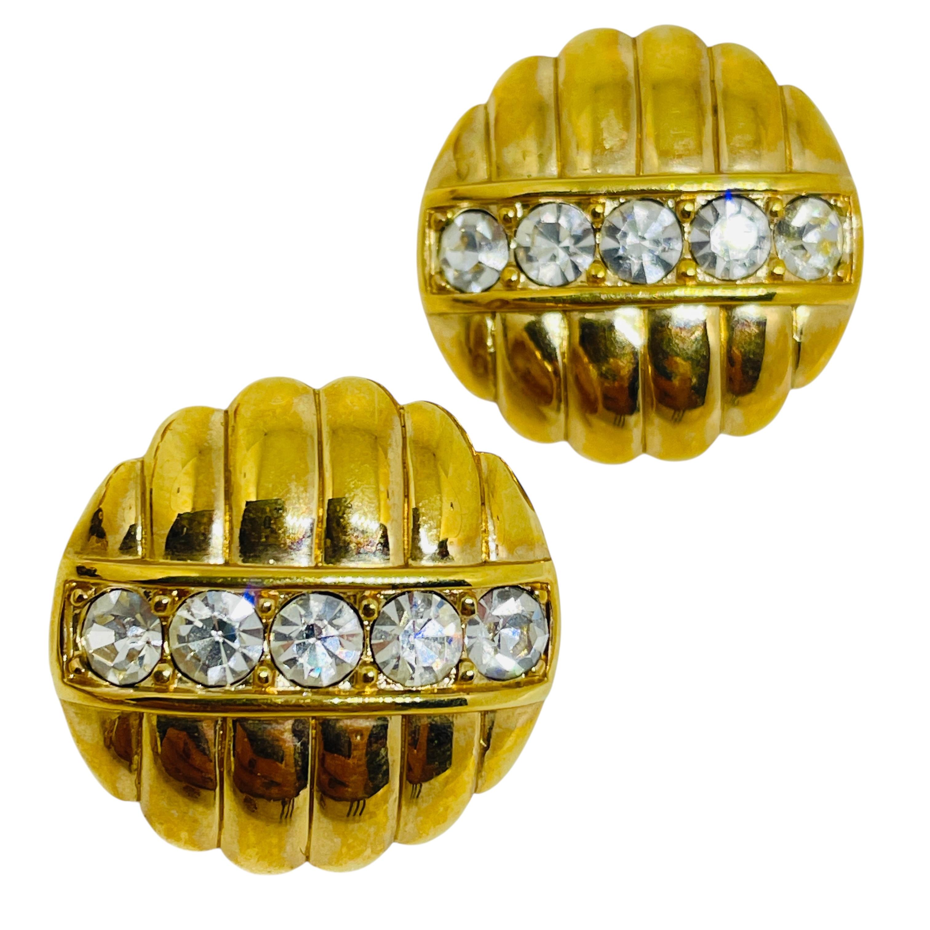 SWAROVSKI SAL signed vintage gold plated crystals designer post earrings For Sale 1