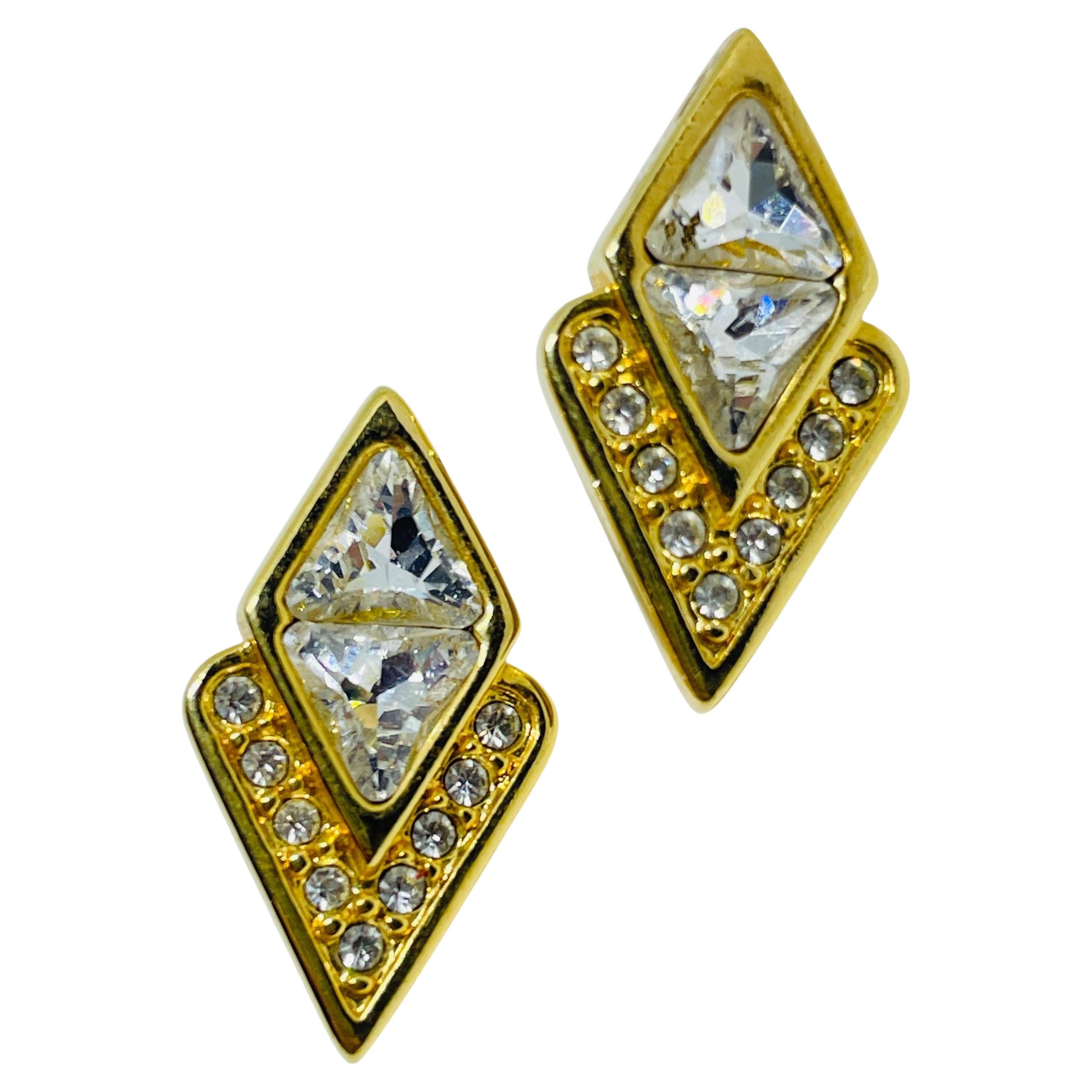 SWAROVSKI SAL orecchini firmati vintage con cristalli placcati in oro