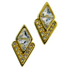 SWAROVSKI SAL orecchini firmati vintage con cristalli placcati in oro