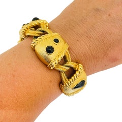 Swarovski SAL signé vintage massif étrusque byzantin cabochon bracelet