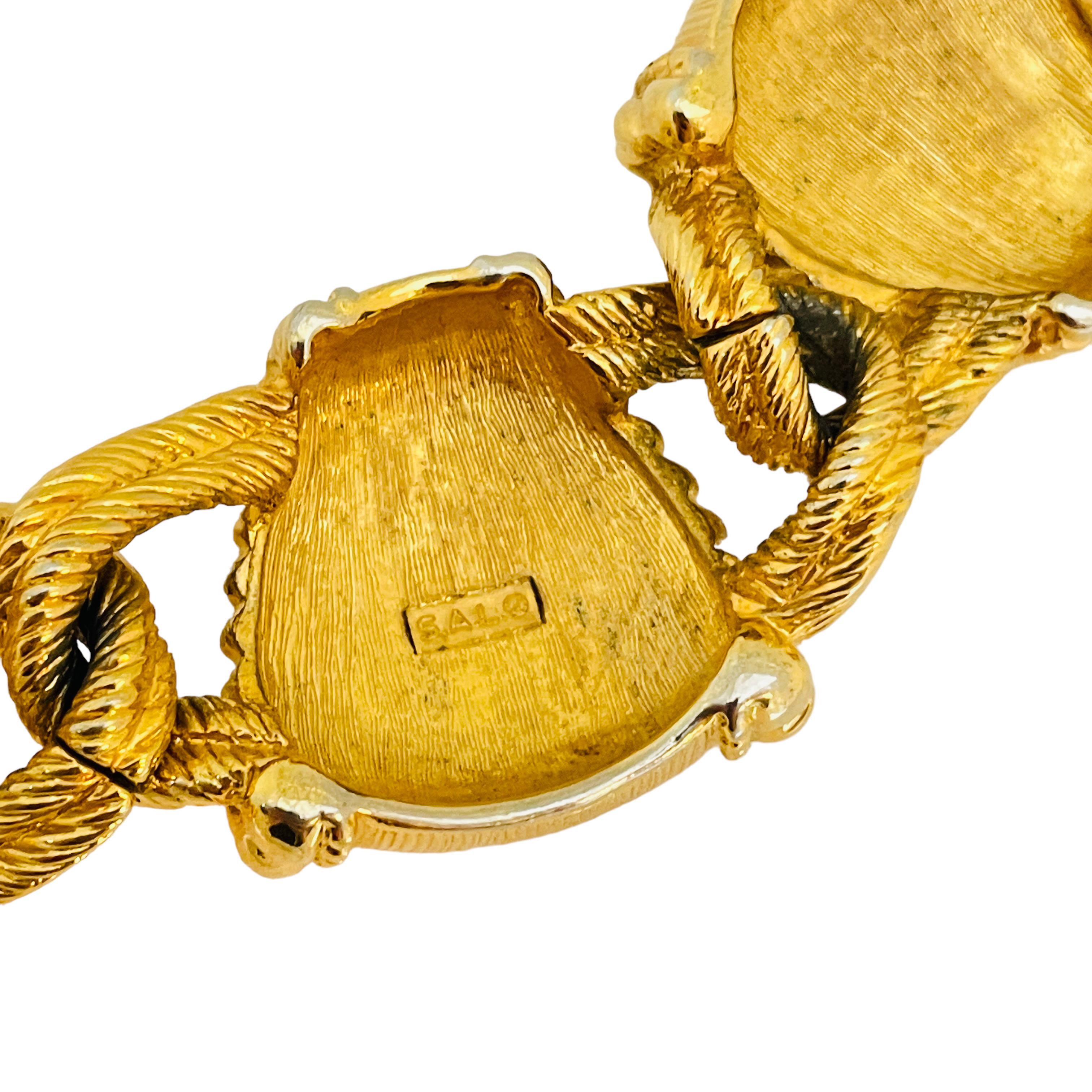 Swarovski SAL signé vintage massif étrusque byzantin cabochon bracelet Bon état - En vente à Palos Hills, IL