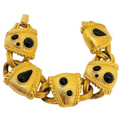 SWAROVSKI SAL firmado vintage masiva etrusca bizantina cabujón pulsera