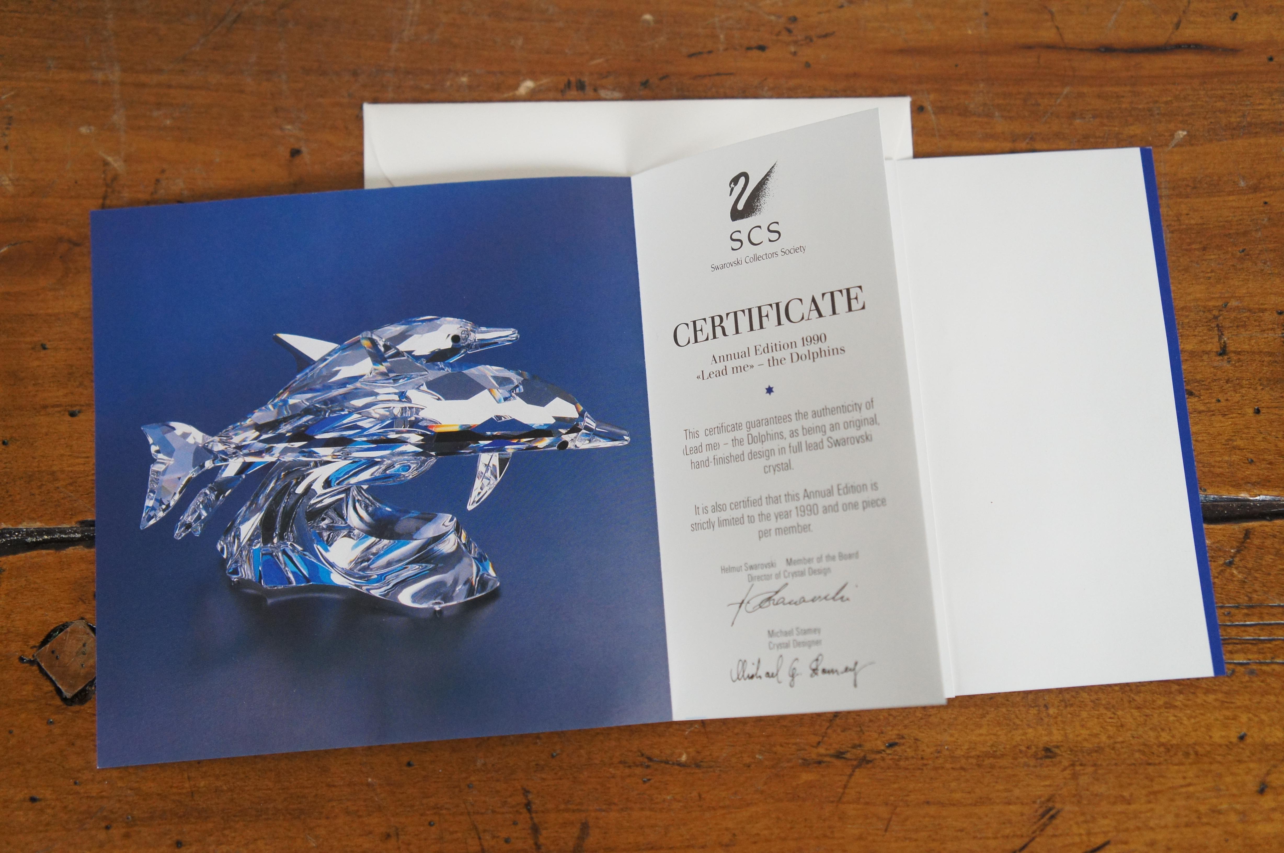 Swarovski SCS 1990 Lead Me Dolphins 1991 Save Me Seals Sea Lions Figurines 7