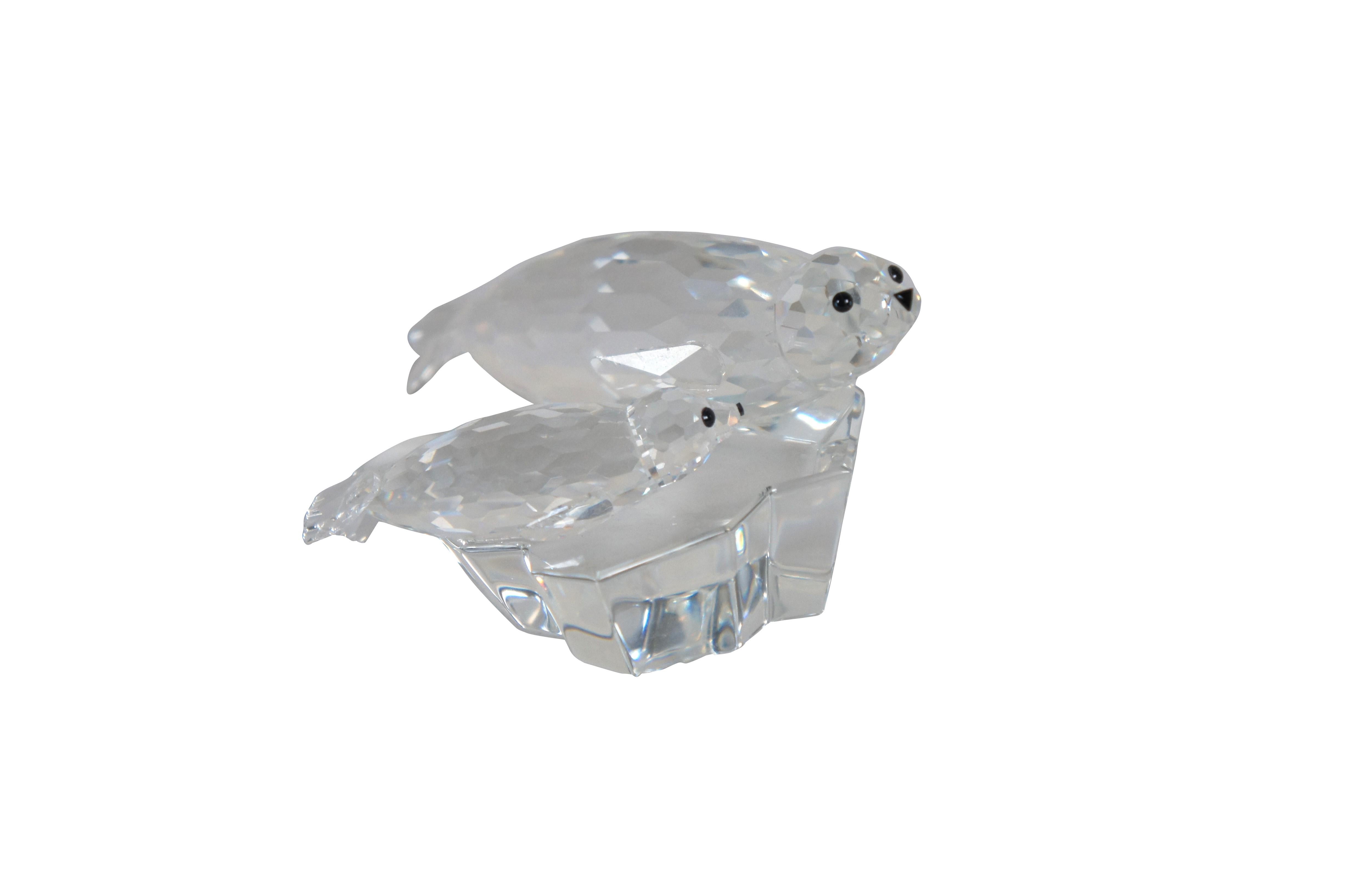 Swarovski SCS 1990 Lead Me Dolphins 1991 Save Me Seals Sea Lions Figurines In Good Condition In Dayton, OH