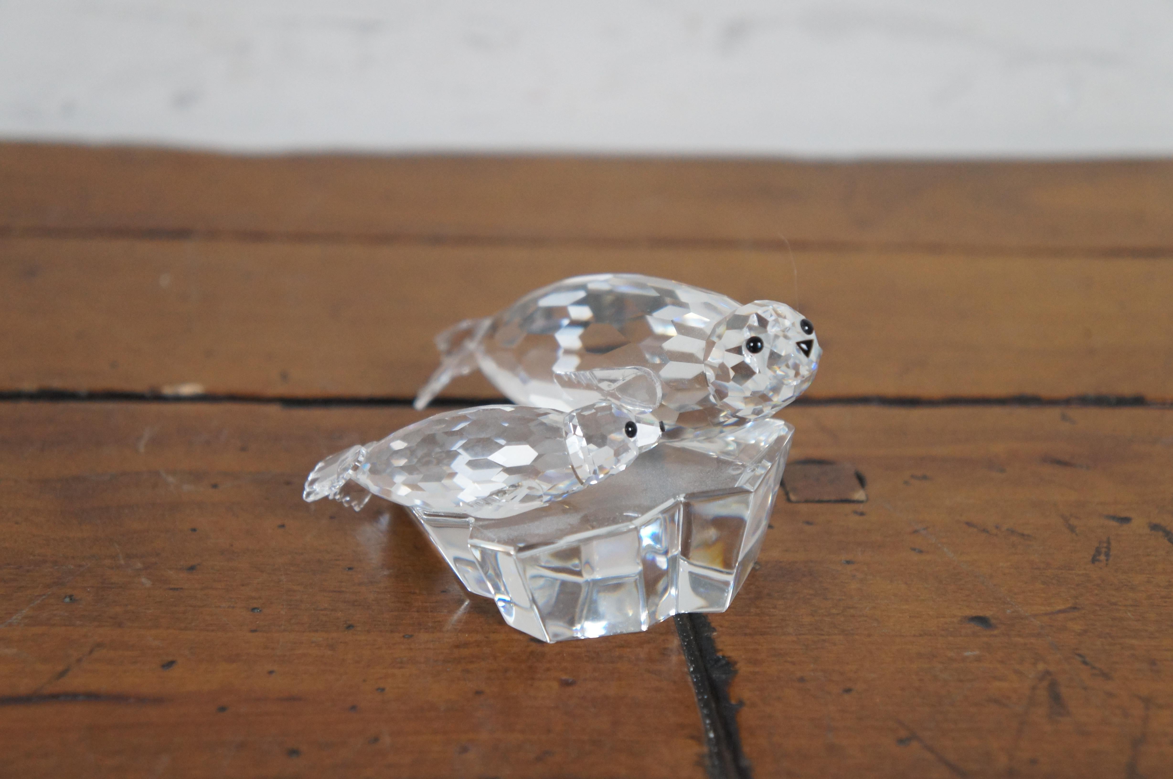 Crystal Swarovski SCS 1990 Lead Me Dolphins 1991 Save Me Seals Sea Lions Figurines