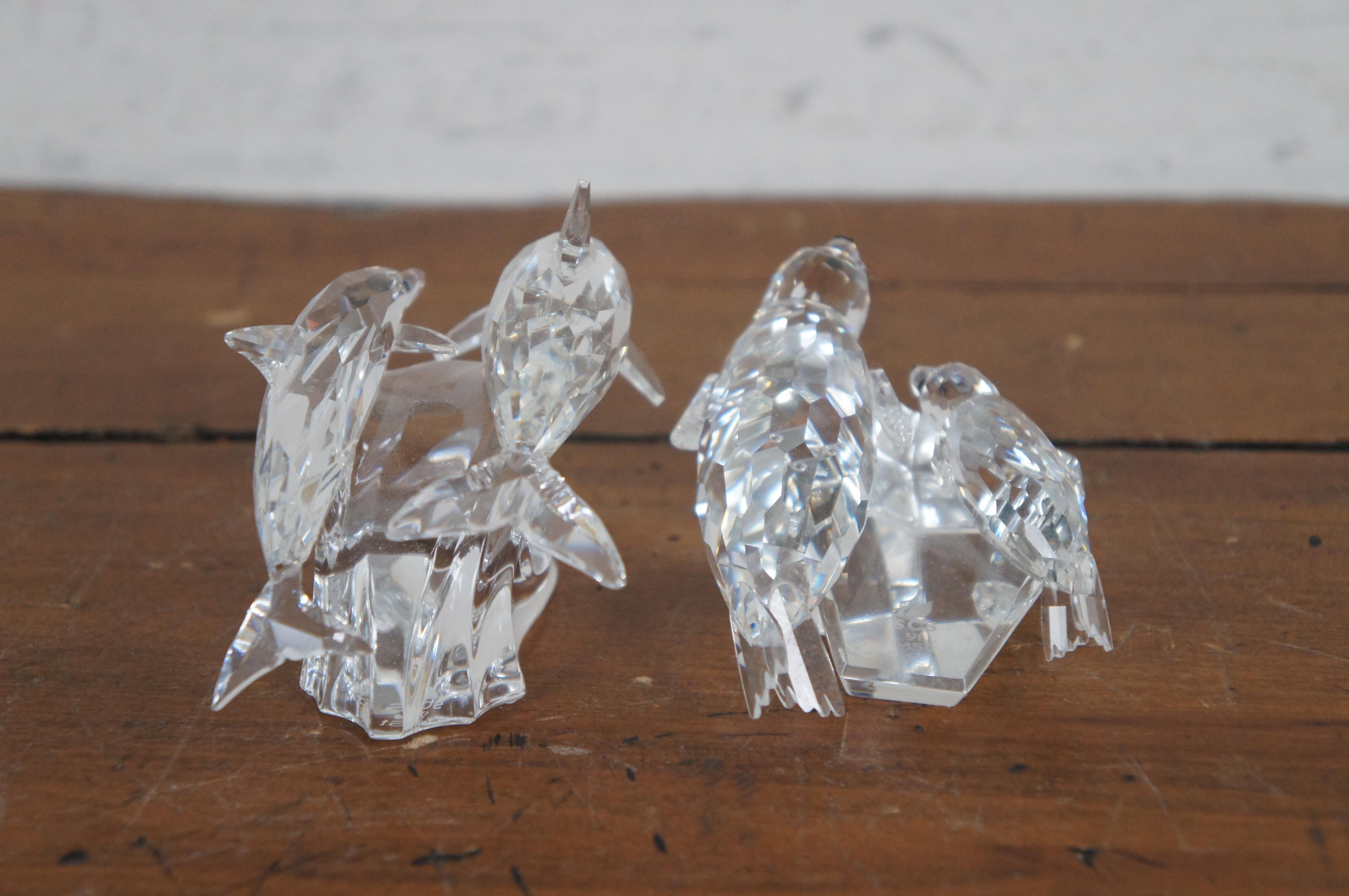 Swarovski SCS 1990 Lead Me Dolphins 1991 Save Me Seals Sea Lions Figurines 1