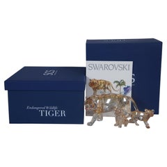 Swarovski SCS Endangered Wildlife Bengal Tiger & Cubs w COA Box