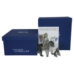 Swarovski SCS Gorillas Endangered Wildlife Mother Baby w COA Box