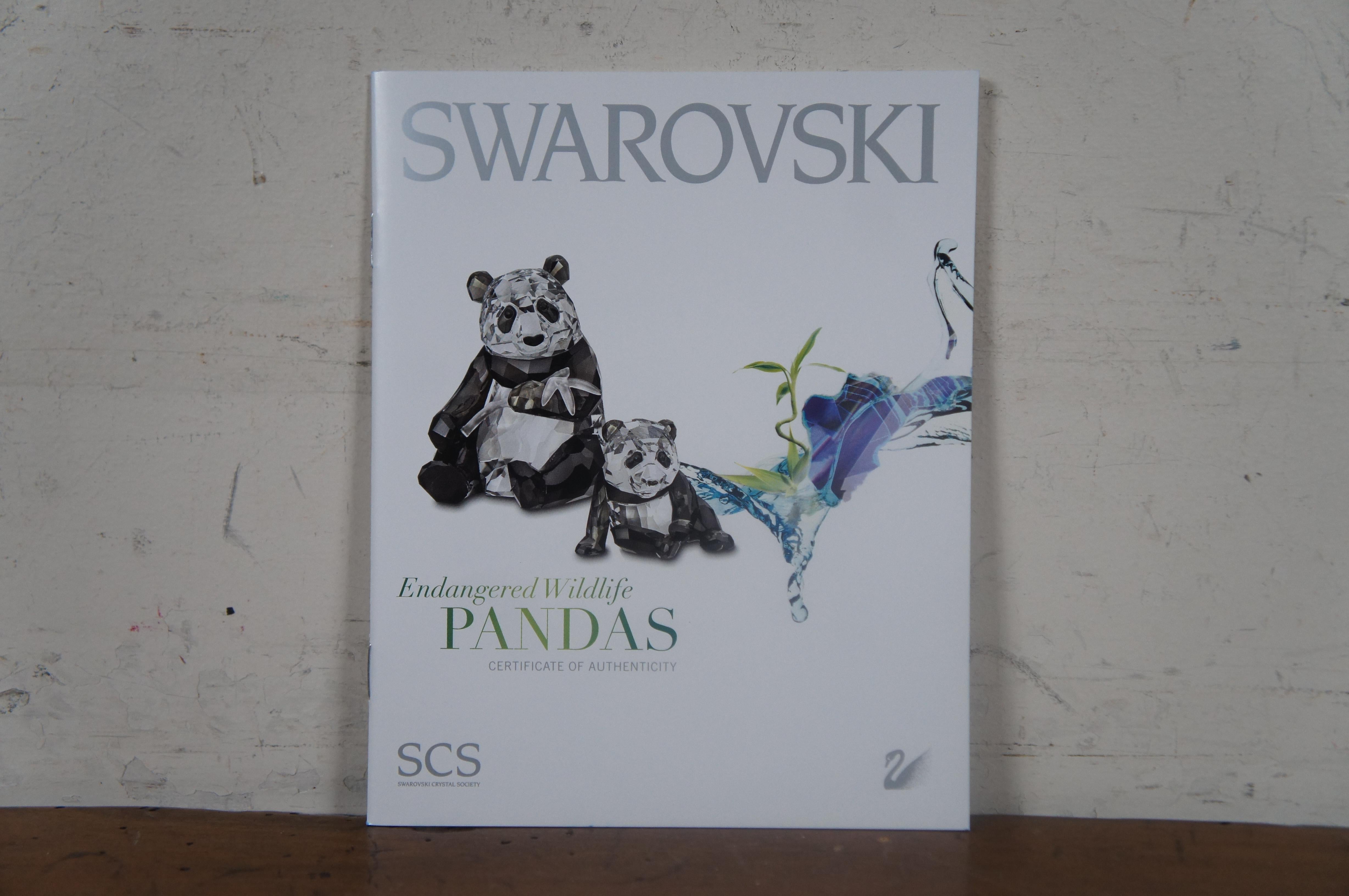 Swarovski SCS Endangered Wildlife Pandas Mother Baby w COA Box 5
