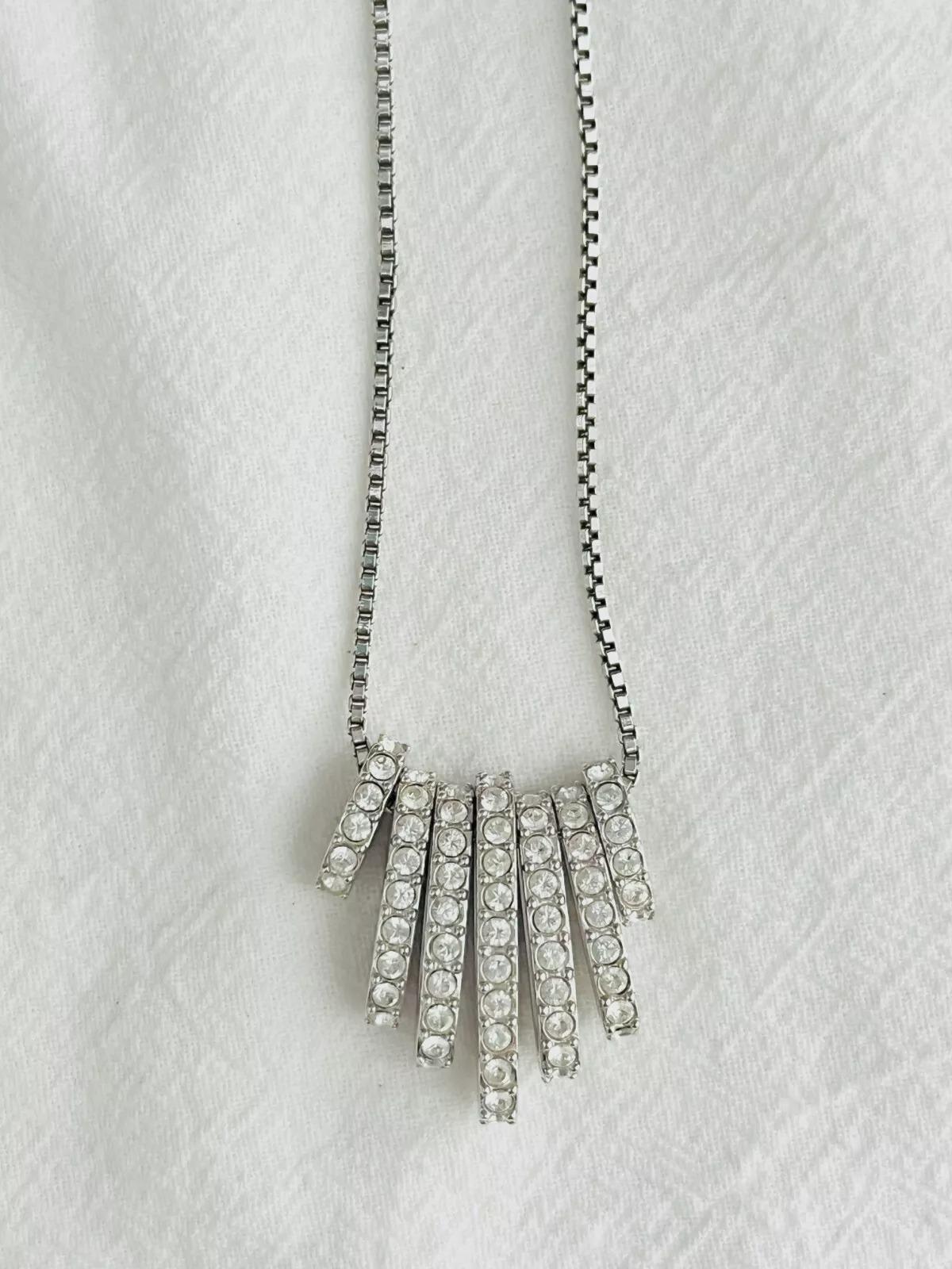 Swarovski Seven Interchangeable Hoops Glitter Clear Crystals Versatile Necklace For Sale 6