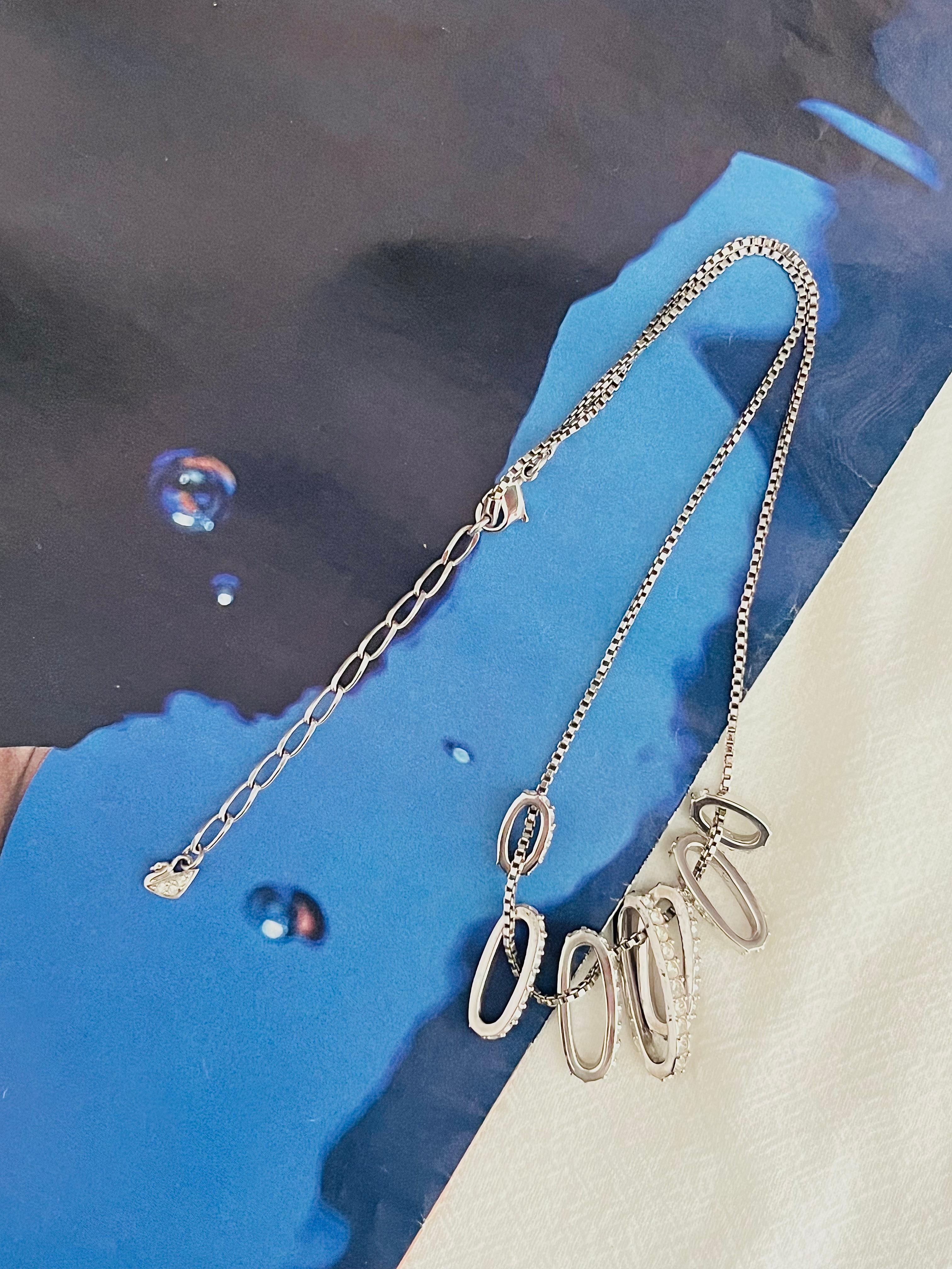 Femenino o masculino Swarovski Siete Aros Intercambiables Glitter Cristales Transparentes Collar Versátil en venta